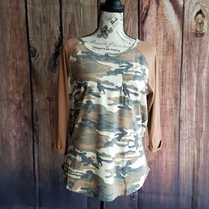 Soft camouflage 3/4 Length sleeve shirt -S